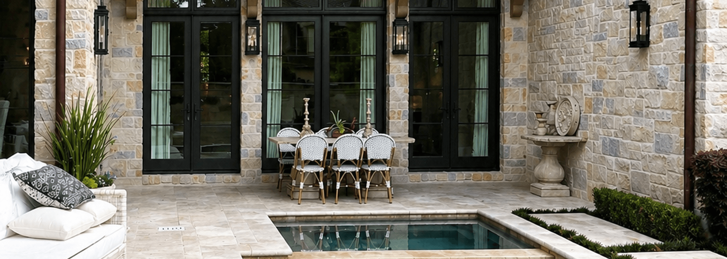 Well-kept Houston landscape watered by a certified irrigation system, maintained by Strong Landscaping