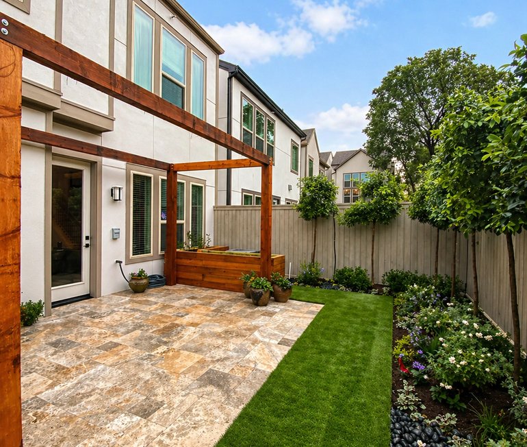 Landscaping and outdoor living project by Strong Landscaping near Downtown Houston, TX