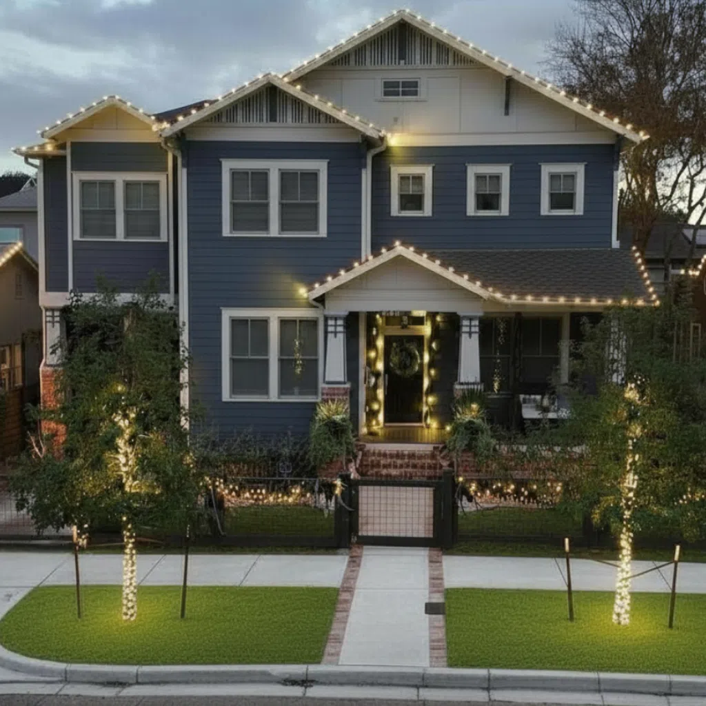 Graphic illustrating seasonal landscaping services with icons for different seasons and outdoor elements, promoting seasonal services by Strong Landscaping.